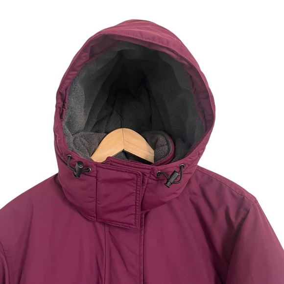 Lands End Jacket Size Small Pink Winter Polartec Hooded Mid Length Pockets - Picture 5 of 13